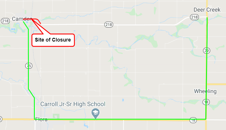 Thumbnail for the post titled: Road closure scheduled for SR 218 in Camden