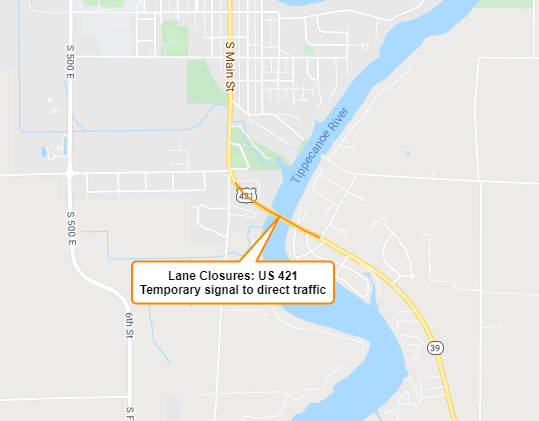 Thumbnail for the post titled: U.S. 421 bridge over Lake Freeman to be one lane for approximately 5 weeks beginning on or after May 10, 2021